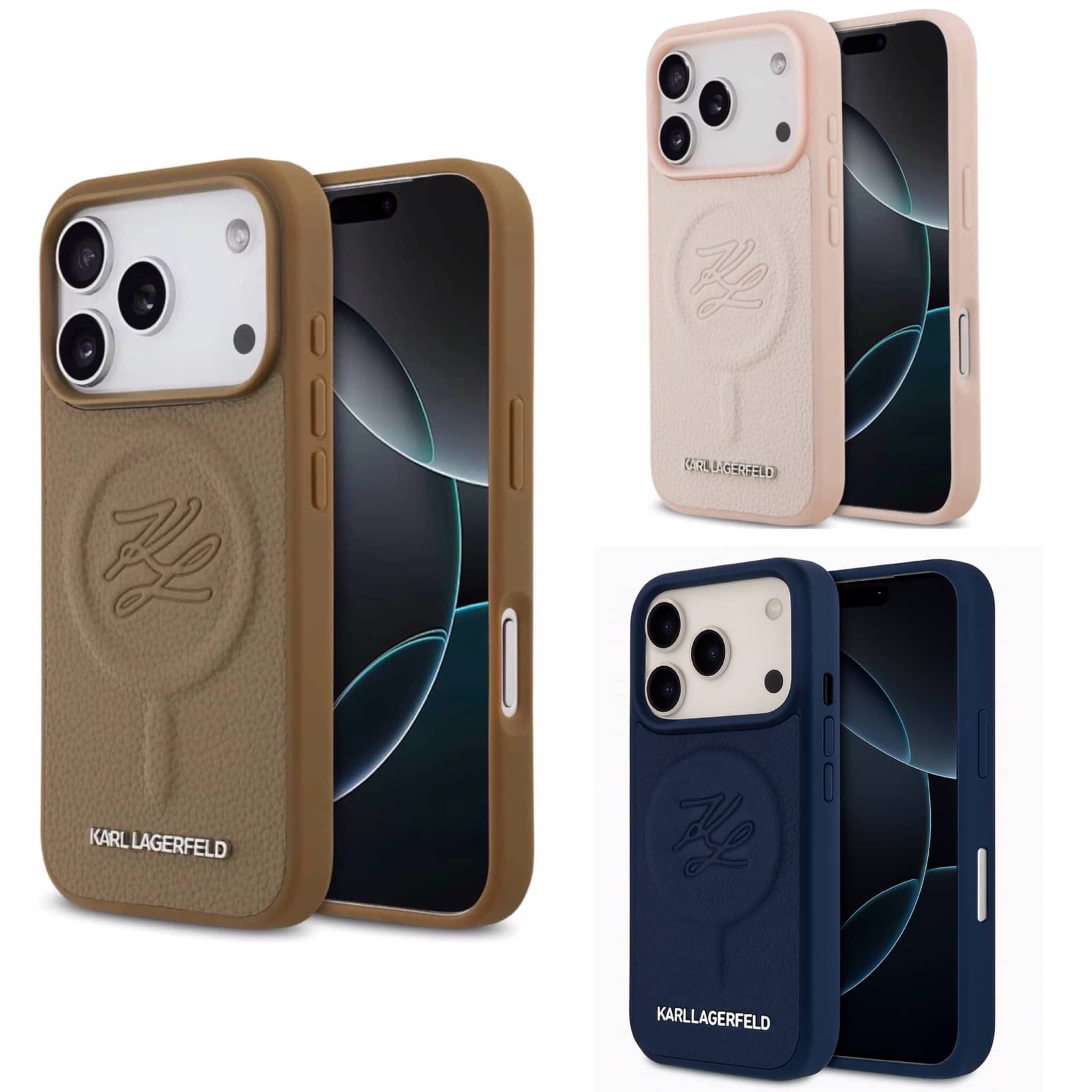 قاب کارل لاگرفلد Karl Lagerfeld چرمی با مگ سیف Iphone سری 17